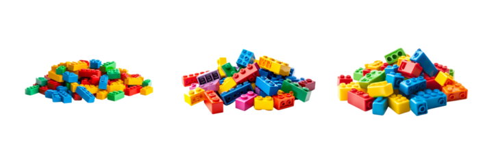 Set up the puzzle to play. Detailed on a transparent background of toy train heads on transparent background.