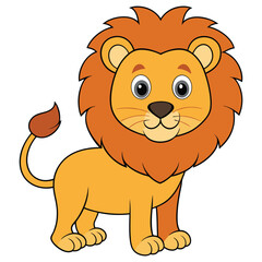 Fototapeta premium Cute lion cartoon isolated on white background