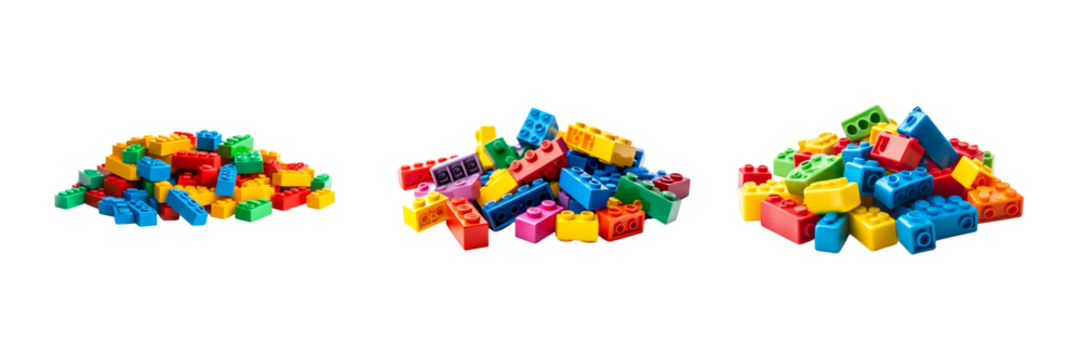 Set up the puzzle to play. Detailed on a transparent background of toy train heads on transparent background.