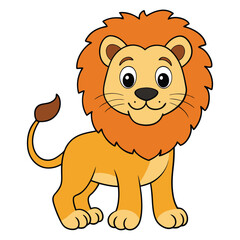 Obraz premium Cute lion cartoon isolated on white background