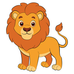 Obraz premium Cute lion cartoon isolated on white background