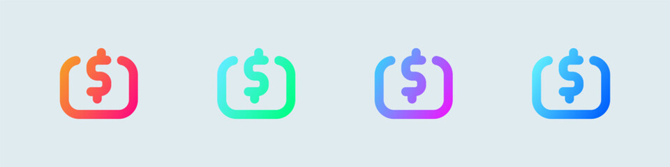 Contribute line icon in gradient colors. Support signs vector illustration.