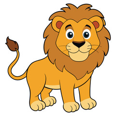 Obraz premium Cute lion cartoon isolated on white background