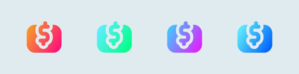 Contribute solid icon in gradient colors. Support signs vector illustration.