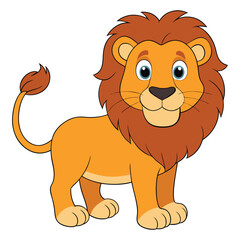 Obraz premium Cute lion cartoon isolated on white background