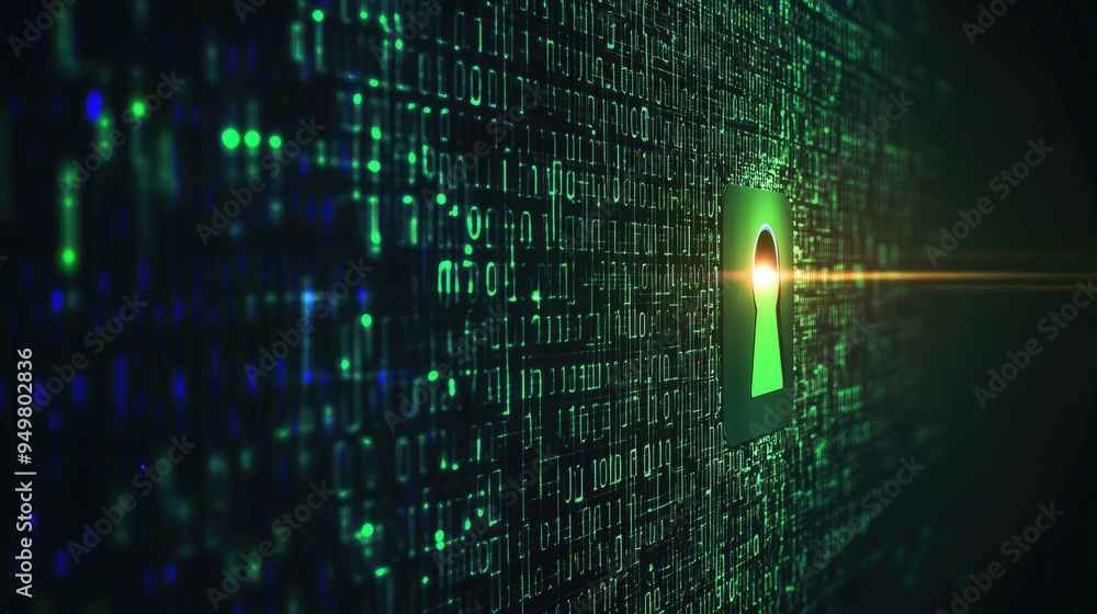Poster password or security code to protect personal data online, internet security