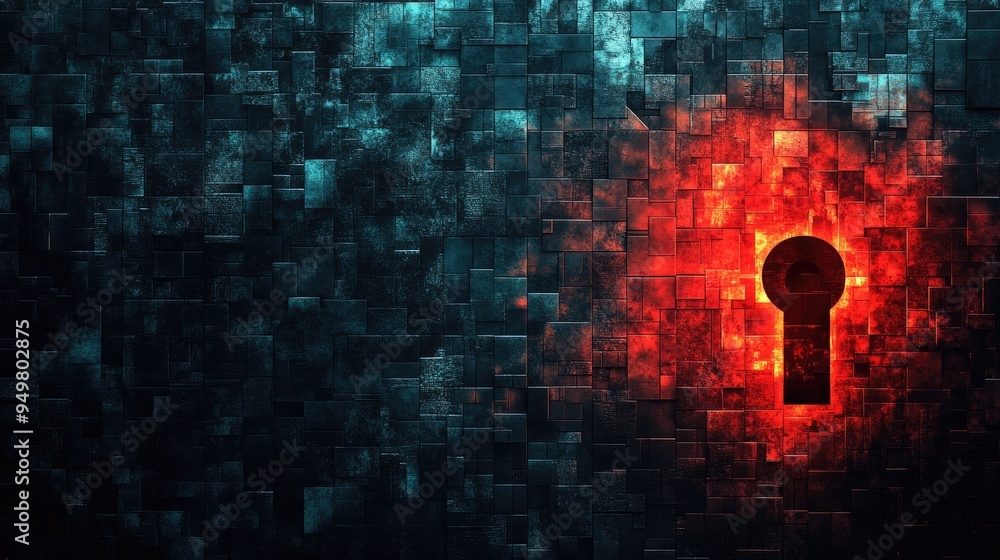 Poster password or security code to protect personal data online, internet security