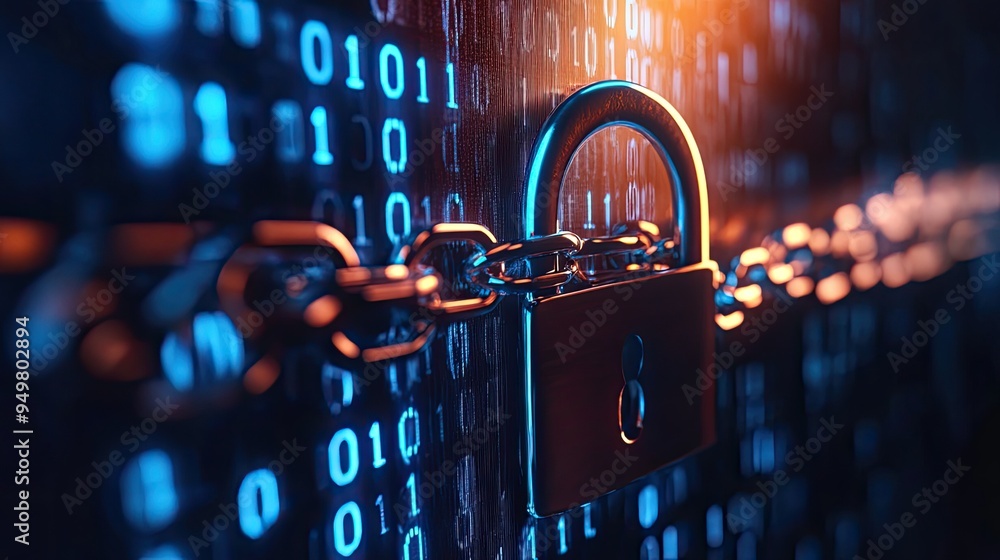 Poster password or security code to protect personal data online, internet security