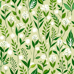 Fototapeta premium Floral seamless pattern vector illustration.