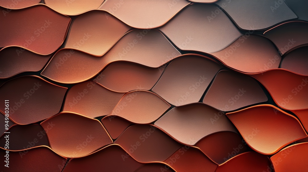 Poster abstract pattern with curved shapes in rich earthy tones, creating a visually stunning texture for m