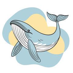 Blue Whale design and vector art.