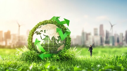 Sustainable living and environmental life with eco care outline concept, transparent background.illustration