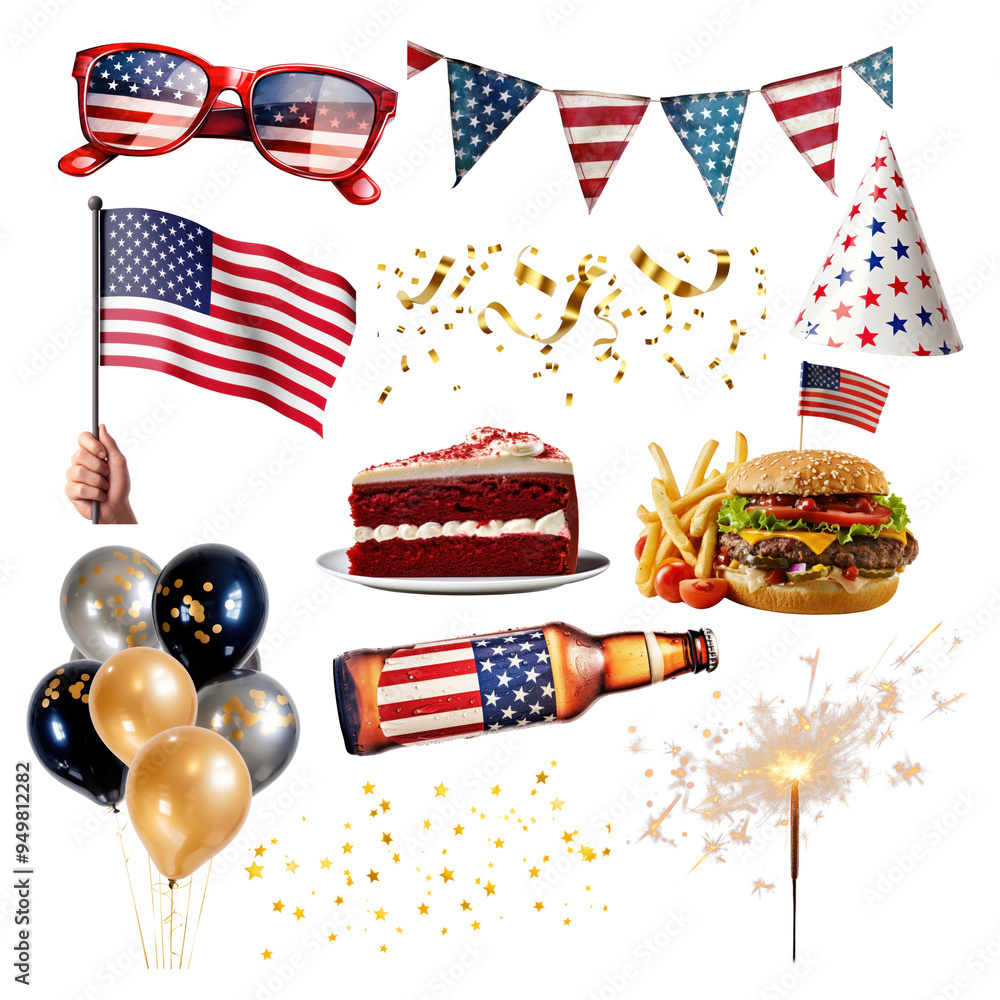 Sticker PNG America's new year