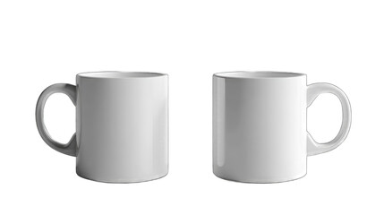 Minimalist White Coffee Cup Without Logo, Transparent Background
