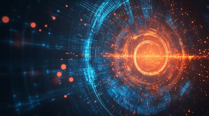 Obraz premium Abstract Technology Background with Glowing Circle
