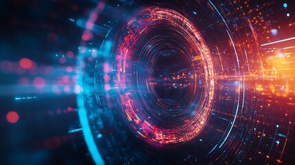Fototapeta premium Abstract Technology Background with Glowing Circle