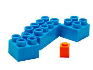 Blue Block Isolated on a White Background.