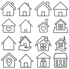 Hostel icon vector set. Home illustration sign collection. House symbol or logo.