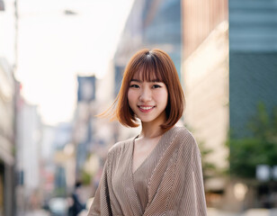 Fototapeta premium 笑顔の若い女性