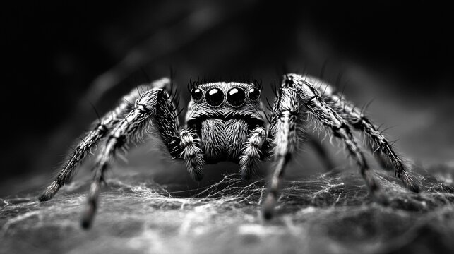 A spider patience lurks within its silken lair, its eight eyes fixed intently on its unsuspecting victim.