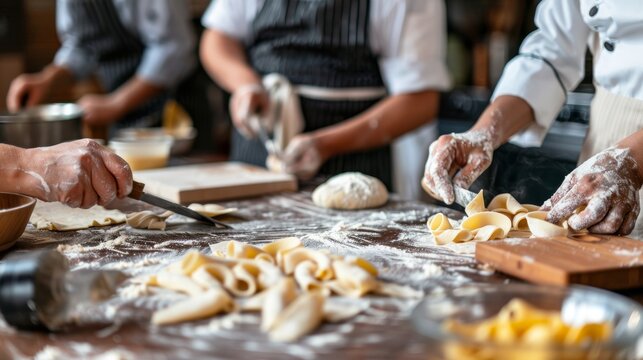 Cooking Class for Middle-Aged Friends: Hands-On Homemade Pasta Making with Chef Guidance
