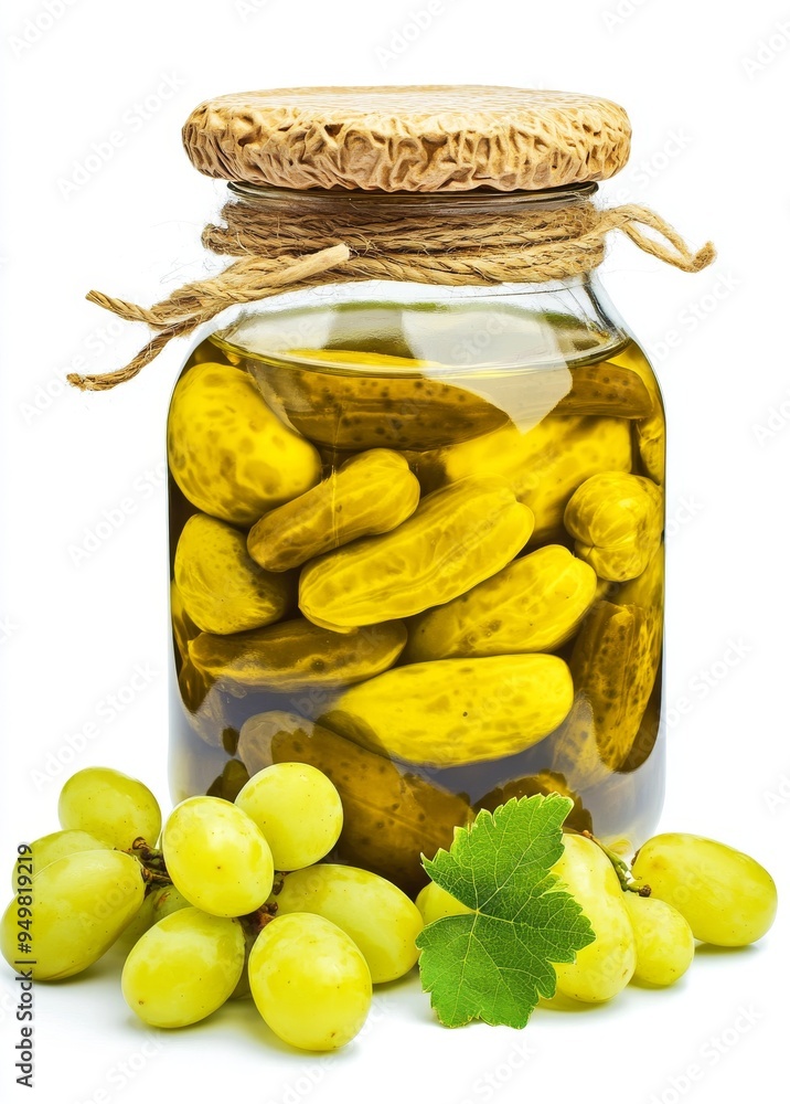 Poster grapes, almonds and peanuts isolated on white background. vertically oriented.
