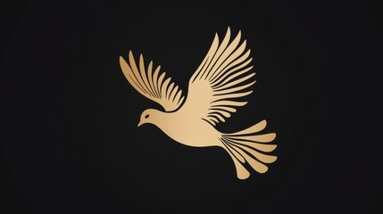 Obraz premium Abstract flying dove logo. Elegant silhouette design in flat style. Vector illustration for logo, icon, symbol, emblem, template design.