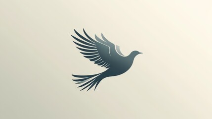 Obraz premium Abstract flying dove logo. Elegant silhouette design in flat style. Vector illustration for logo, icon, symbol, emblem, template design.