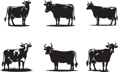 cow silhouette  collection