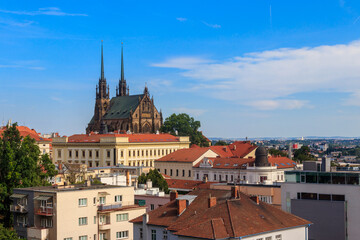 Fototapeta premium Panoramic view of Brno from Spilberk castle, Brno, South Moravia, Czech Republic