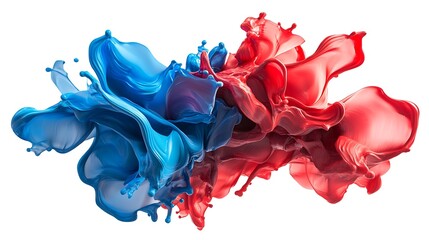 Abstract Splash of Red, White and Blue Paint
