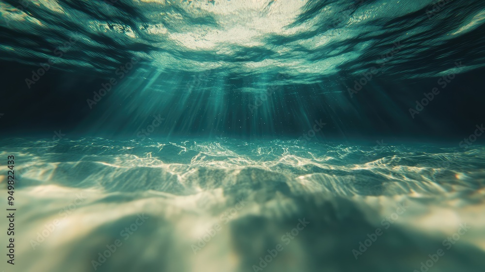 Poster soft-focus image of an underwater scene with shifting light and shadow indicating the presence of in