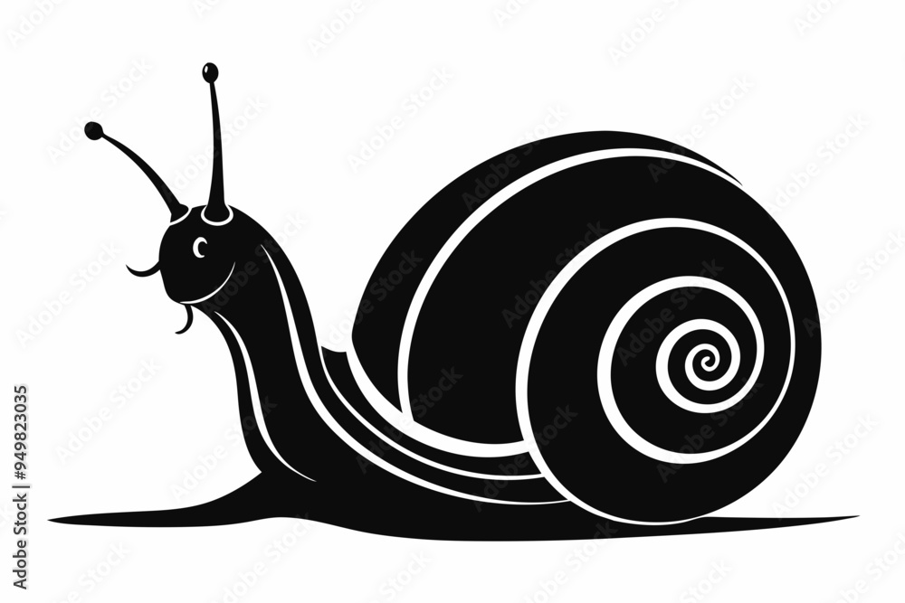 Wall mural Snail silhouette vector art illustration