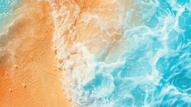 Abstract summer background with a mix of cool blues and warm oranges, beach vibes