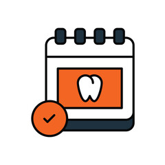 confirm dental appointment color line icon with white background vector stock illustration