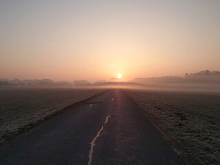 sunrise on the road