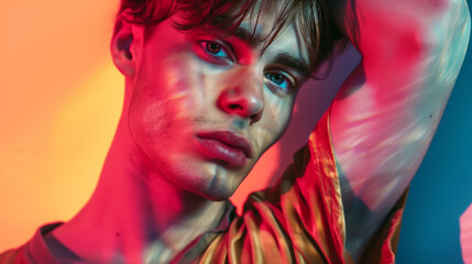 Fashionable Man Posing in Studio