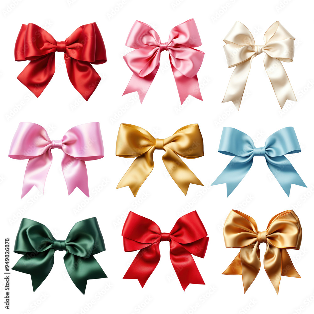 Poster PNG bow tie element set, transparent background