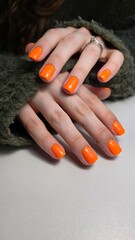 The beauty of the natural nails.Women's pedicure. New trendy nail arts.fashion and beauty concept