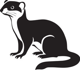 Weasel vector black silhouette design for T-Shirt