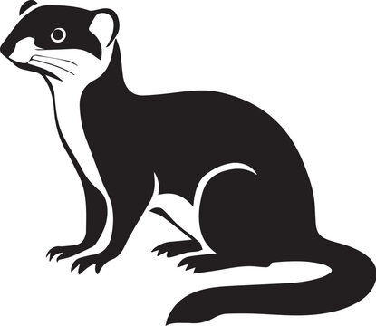 recommend clip art: Weasel vector black silhouette design for T-Shirt