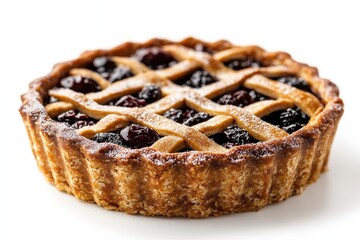 Mince Pie Cake, Inspired by traditional British mince pies, this cake incorporates the flavors of spiced fruit and brandy, often served during Christmas. Isolated on White Background