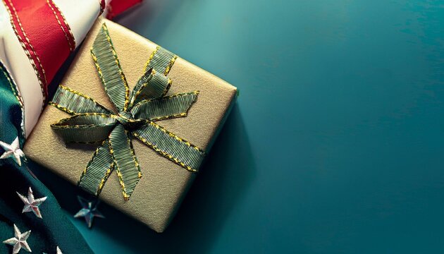 celebration Veteran soldier army military on Stars and Christmas gift box present USA flag