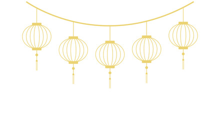 New year mid autumn lantern border decoration