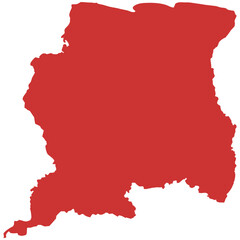 Obraz premium Vector outline map of Suriname