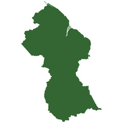 Vector outline map of Guyana