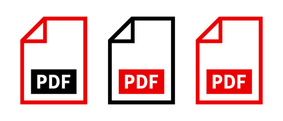 zestaw ikon pliku PDF