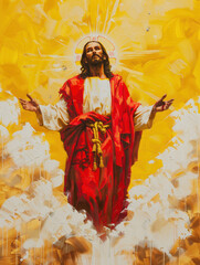 Fototapeta premium Ascension of Jesus Christ. AI generative.