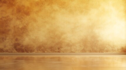 Golden Wall and Wooden Floor