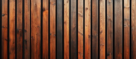 Obraz premium Close-up of Wooden Planks with Vertical Lines and Rich Brown Tones for Background or Texture